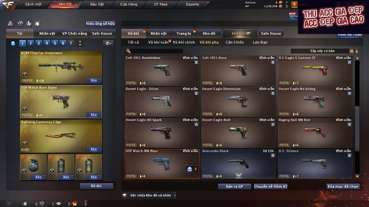 shop acc cf uy tin gia re